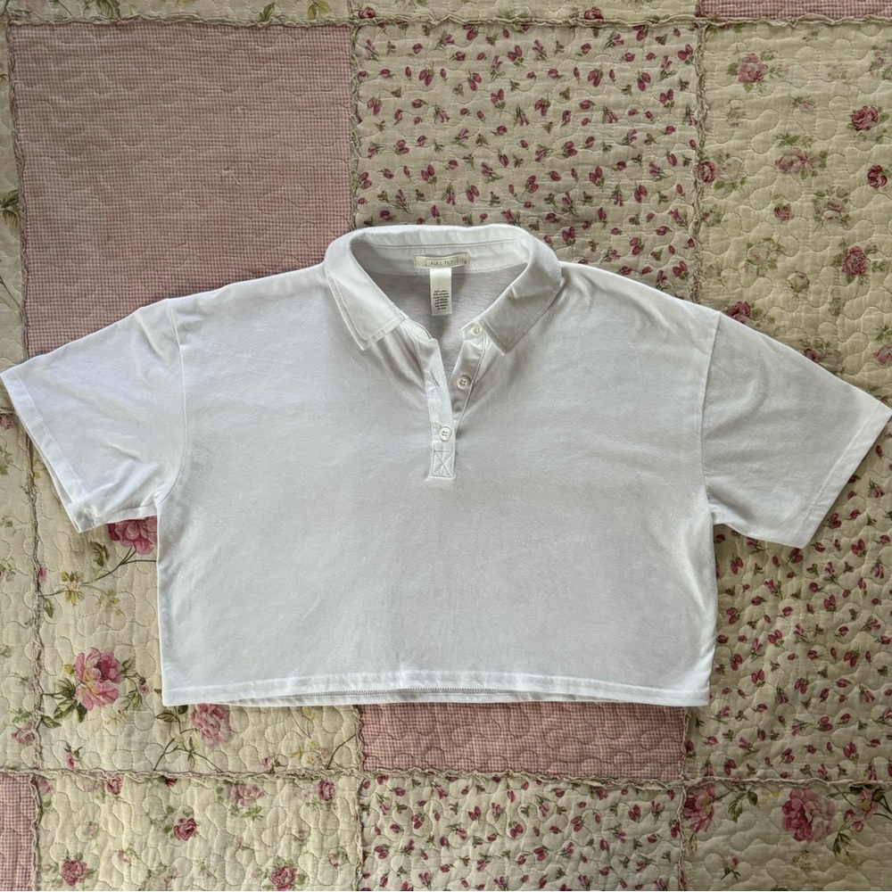 Full Tilt Boxy Collared Crop Top